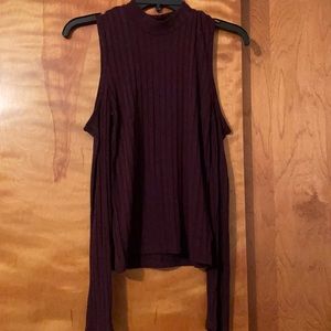 Cold Shoulder Ribbed Long Sleeve from AE